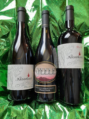 3 wine bottle and olive oil Gift Basket - California