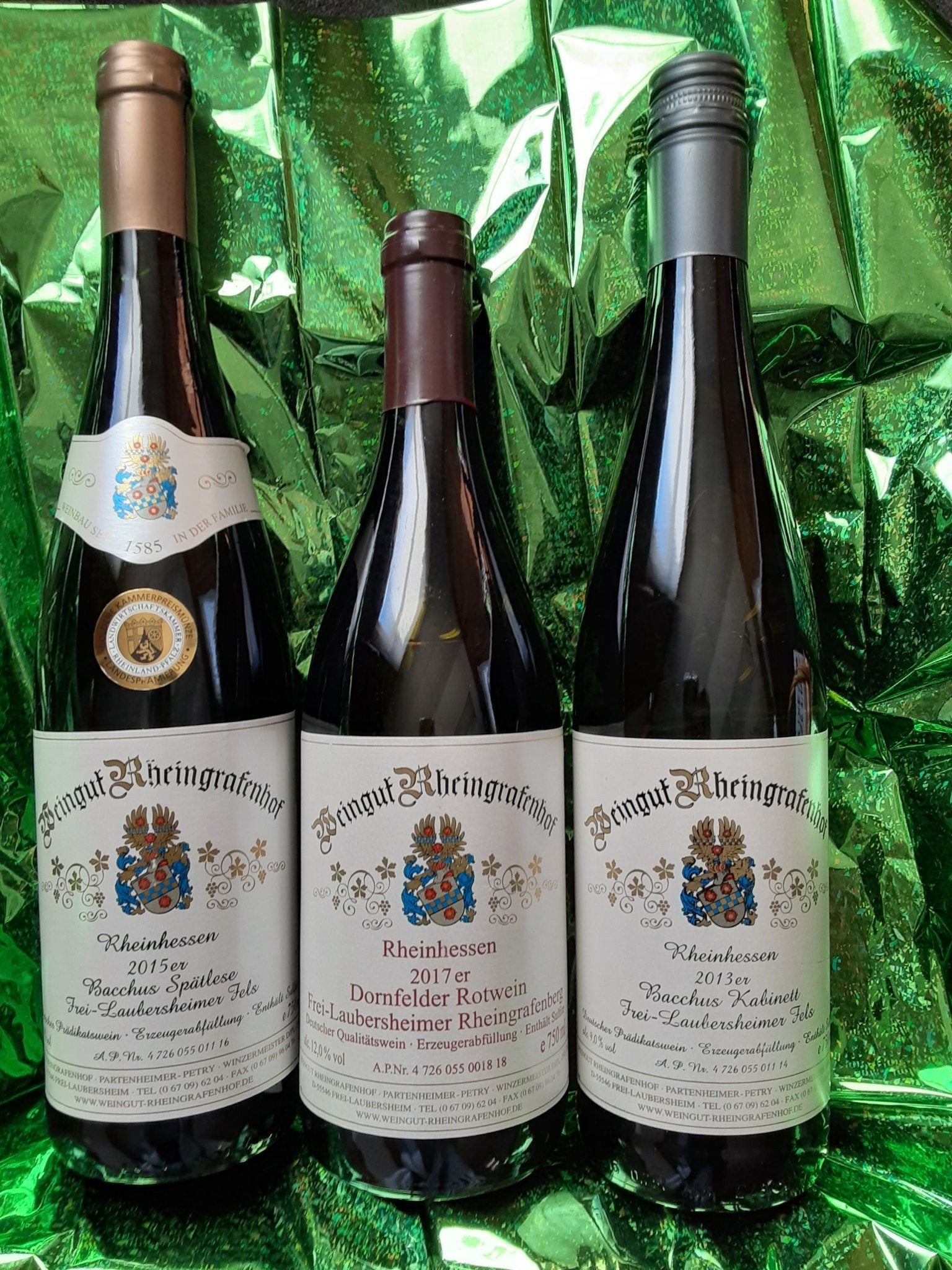 3 wine bottle and olive oil Gift Basket - Germany - Garland Wines