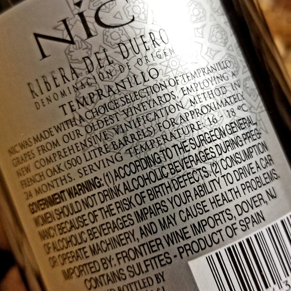 NIC Ribera del Duero 2009, Tempranillo, Spain - Garland Wines
