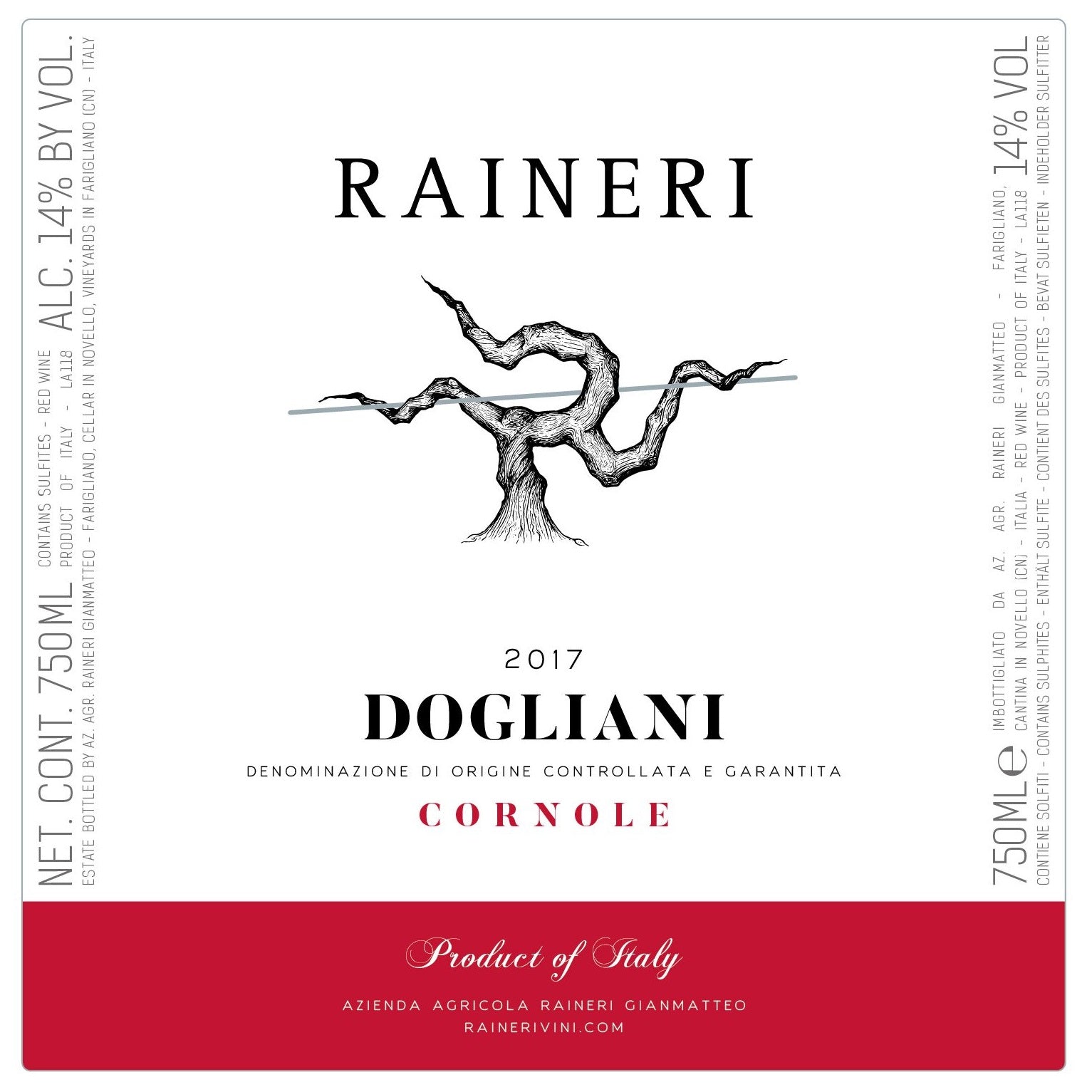 Raineri Dolcetto Dogliani "Cornole" 2016 DOCG - Garland Wines