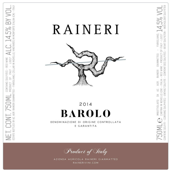 Raineri Barolo 2013 DOCG - Garland Wines