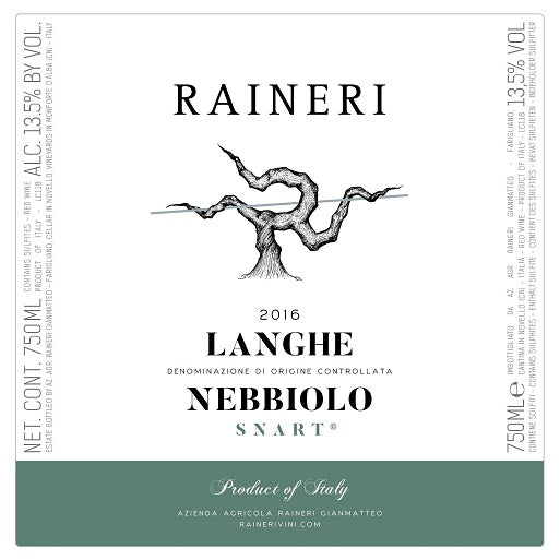 Raineri Langhe Nebbiolo "Snart" 2018 DOCG - Garland Wines
